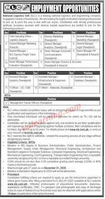 National Logistics Cell (NLC) Jobs 2020