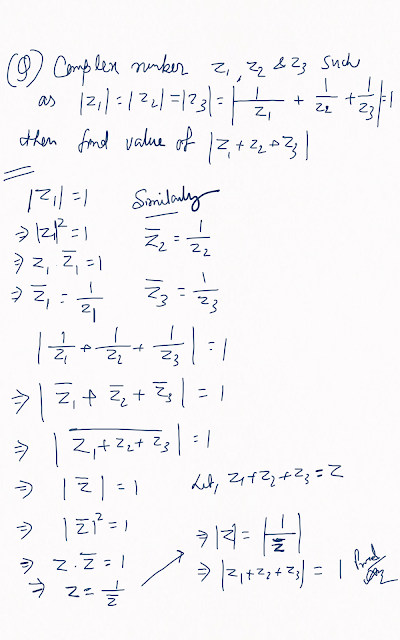 Complex number z1, z2, z3 such as |z1|=|z2|=|z3|=|1/z1 + 1/z2 + 1/z3| then find the value of |z1+z2+z3| | Class 11 Complex Number