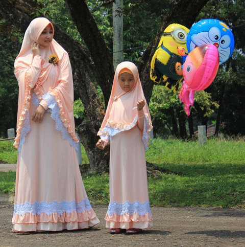 model baju gamis ibu dan anak