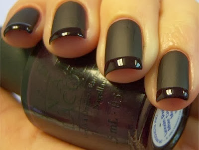 Black nail art design in two different black colours!