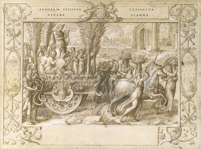 Nicolo dell'Abate sketch - The Unicorn Chariot