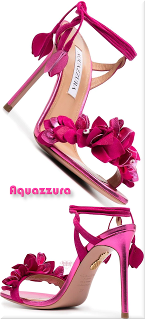 ♦Aquazzura pink Bougainvillea flower sandals #aquazzura #shoes #pink #pantone #brilliantluxury