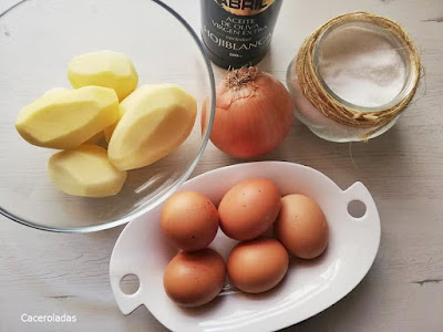 ingredientes para hacer tortilla de patatas