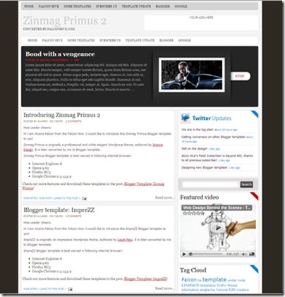 Zinmag Primus Blogger Template