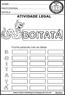 Formação de palavras atividades, folclore