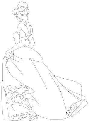 Cinderella Coloring on Disney Princess Belle Coloring Pages To Print