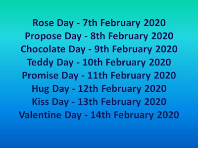 valentine week schedule 2020