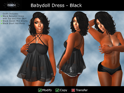 BSN Babydoll Dress - Black