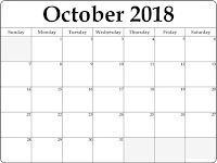 Printable 2018 Calendar Template