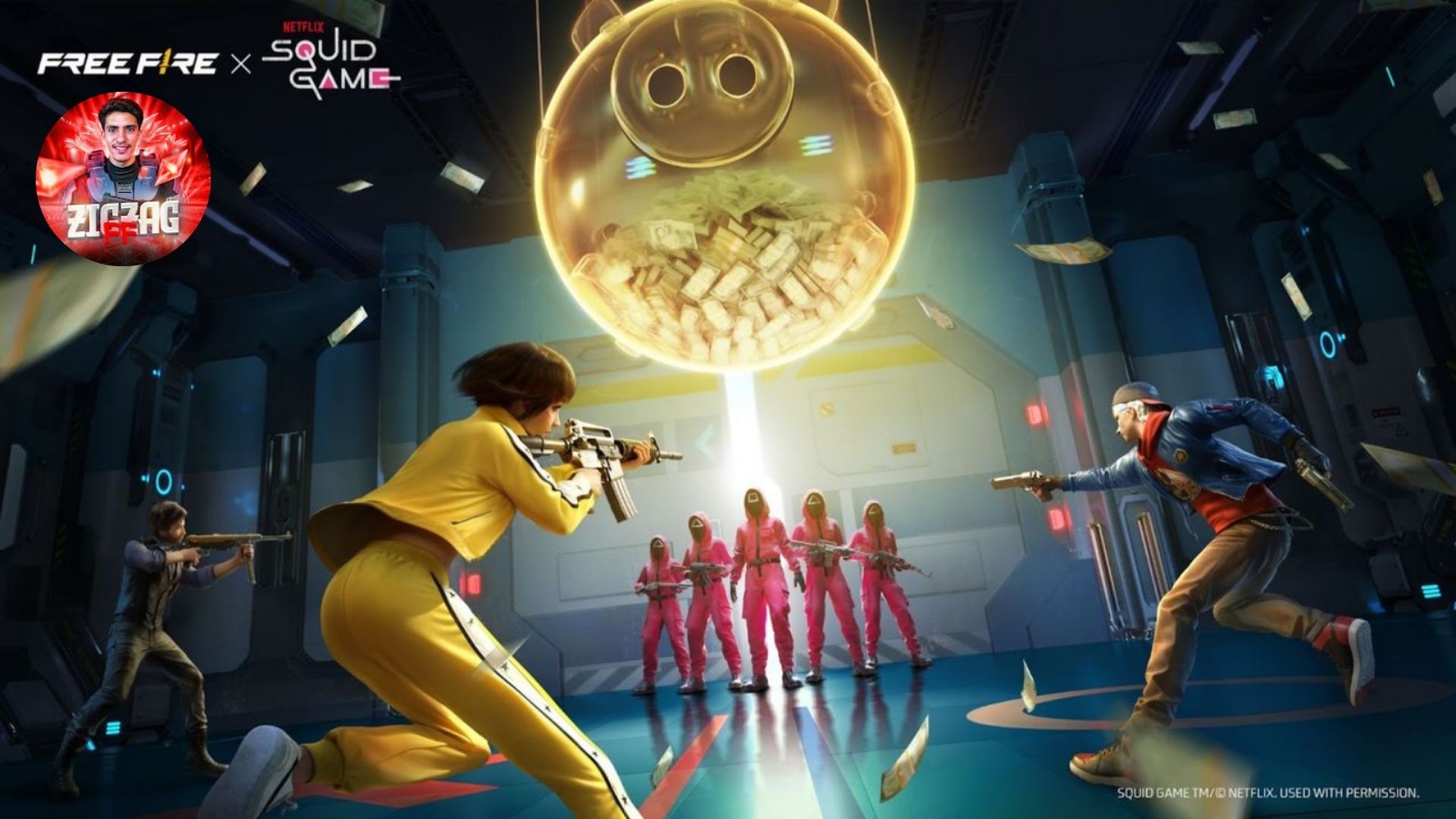 freefire squid skwid sqwid game ماكسيم وكيلي fight with الحراس الورديون free fire and squid game