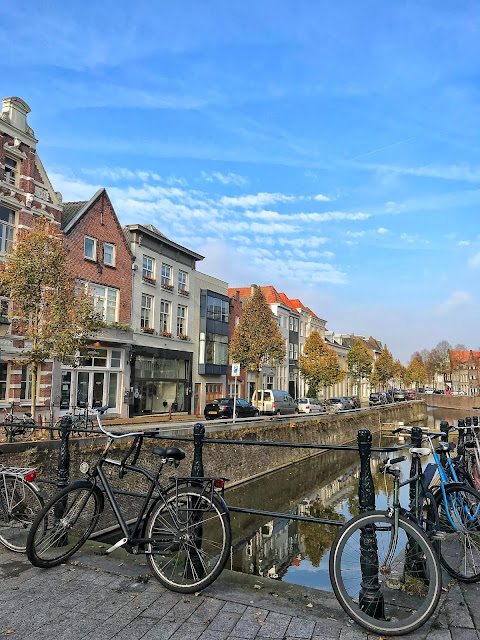 canal-side autumn colours in Den Bosch