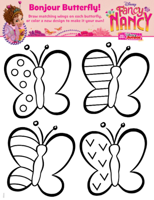 Disney Junior Fancy Nancy Activity Sheet Bonjour Butterflies