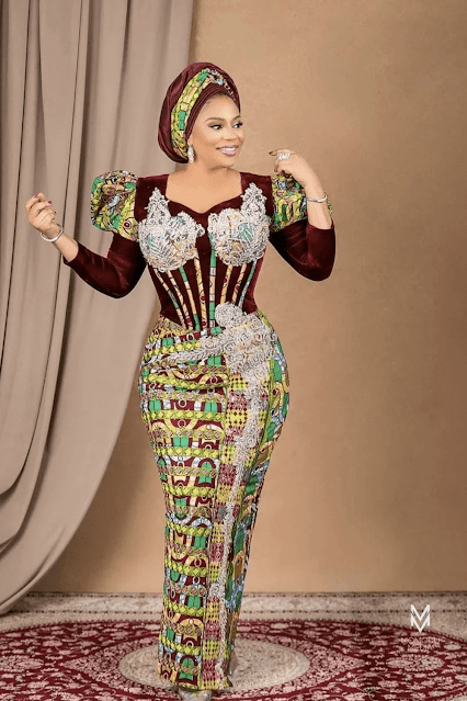 Latest Aso Ebi Styles 2022: Ankara gown styles.