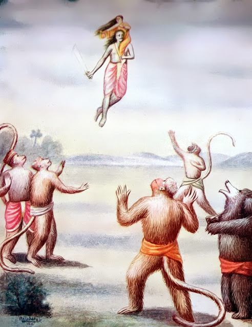Sita threw some of her jewels towards the monkeys when Ravana abducted her