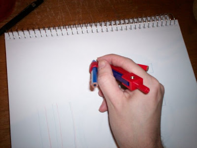 Drawing kit in use