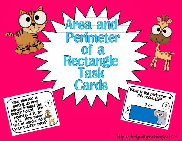 http://www.teacherspayteachers.com/Product/Area-and-Perimeter-of-a-Rectangle-Task-Cards-586696