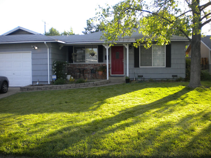 love how our red front door pops out from our gray house, its a  title=