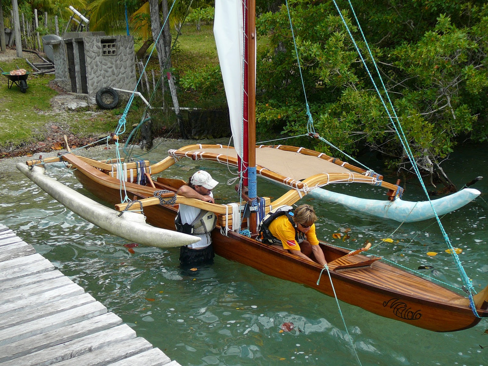 tiger 3 man outrigger canoe paddling & sailing - $13500