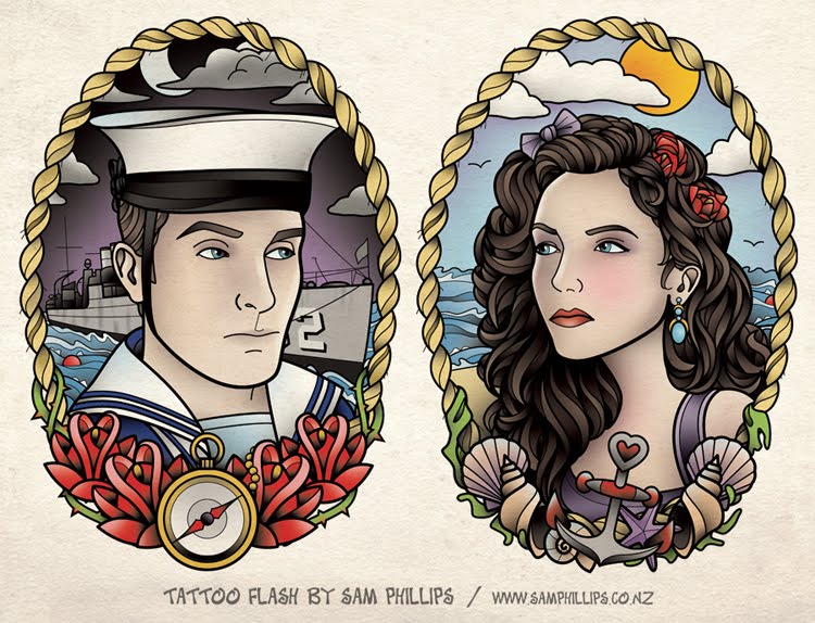 Sailor and his love back home Tattoo Design for AmyLee Healey Adelaide 