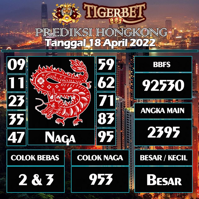 Prediksi Togel Hongkong Tanggal 18 April 2022 Tigerbet888