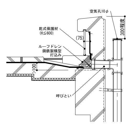 5-32-1　ルーフドレイン及び縦どい継手 コンクリート押さえの場合