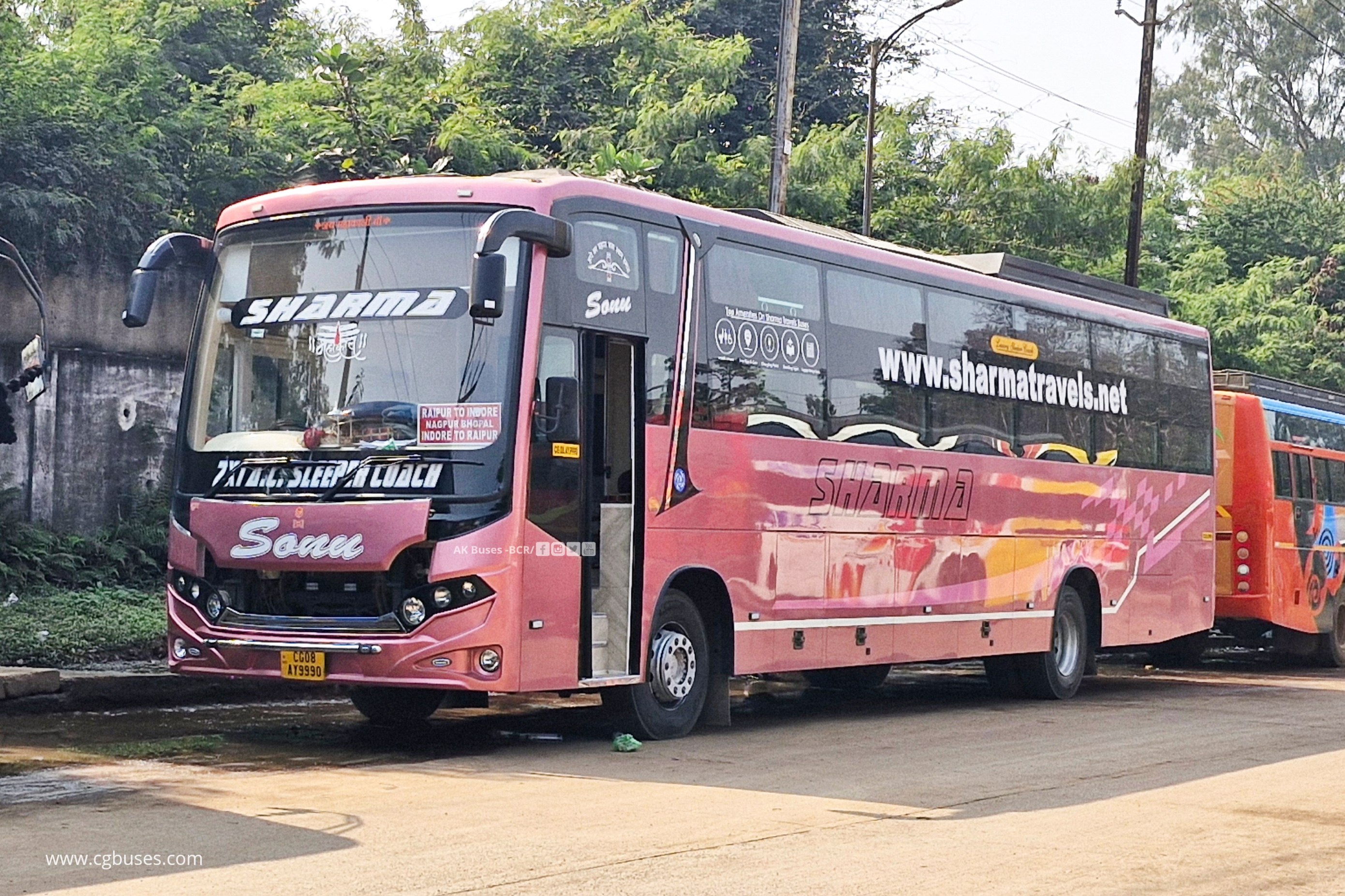 Sharma travels pink bus