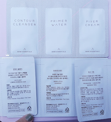 Althea Bare Essentials contour cleanser, primer water and fixer cream