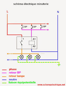 Schema Electrique Branchement Cablage: schéma branchement cablage minuterie
