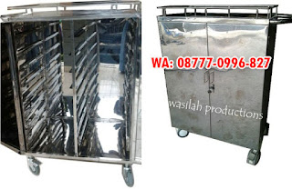 Trolley Makanan 1 dan 2 Pintu Stainless