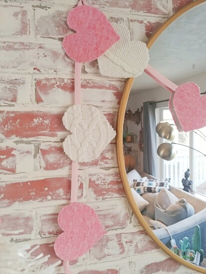 DIY Sweater Heart Garland