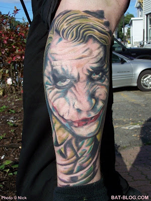 HEATH LEDGER AS THE JOKER TATTOO ART From The Dark Knight Batman Movie!