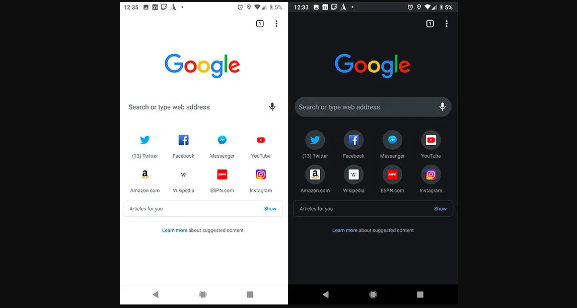 Attivare il Tema scuro in Chrome per Android