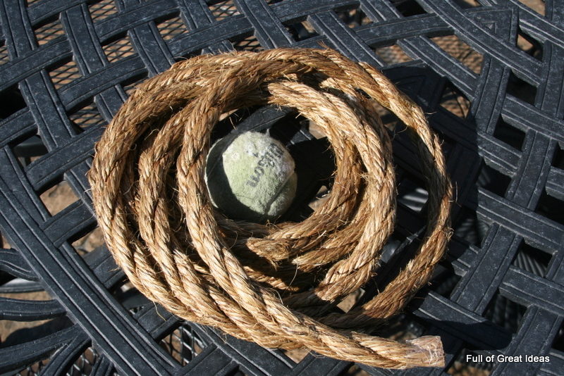 Full of Great Ideas: Rope knot doorstop  a Ballard Design knock off