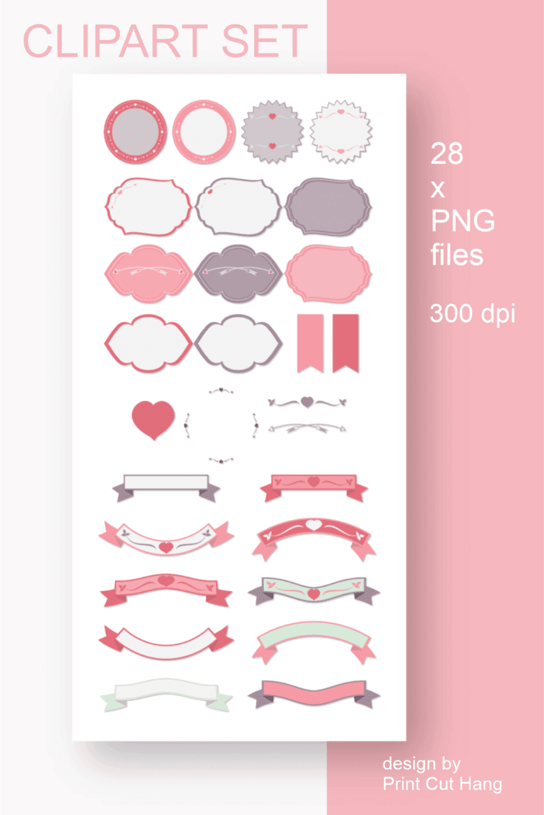 vALENTINE CARDS ELEMENTS CLIPART