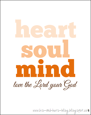 free printable love the lord your god orange