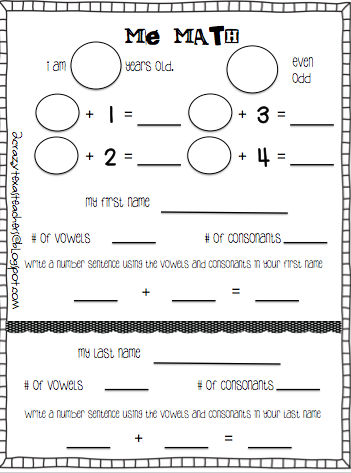 Me Math Freebie