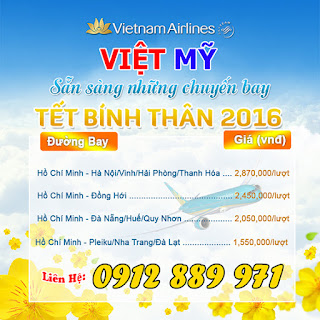 Gia ve may bay tet 2016 hang Vietnam Airlines