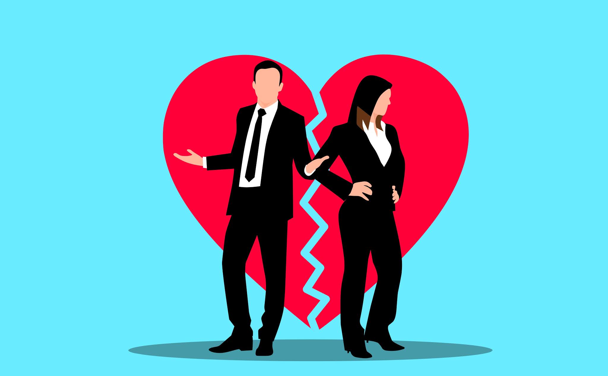 Illustration of divorce and relationship separation
