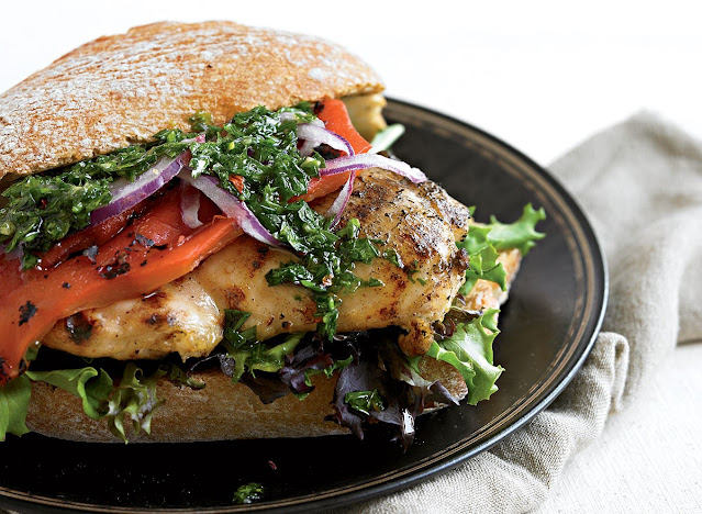 Grilled Chicken Sandwich With Chimichurri Sauce