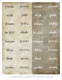 Journal Words for Bookplates: Free Printable Download My Porch Prints