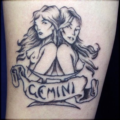 Black Gemini Tattoo Picture