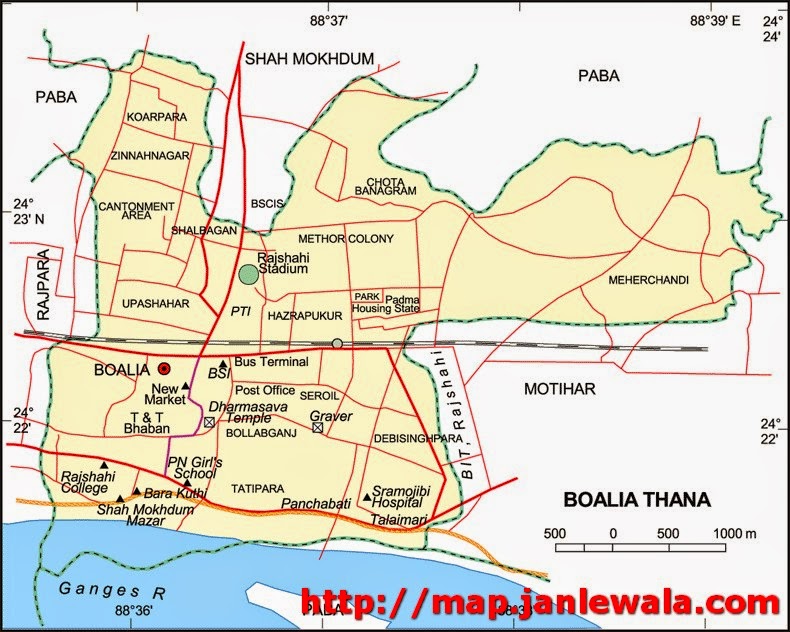 boalia thana map of bangladesh