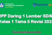 RPP Daring 1 Lembar Tematik Kelas 1 Tema 5 Semester 2 Revisi 2021