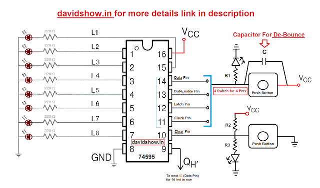 Shift Registers Circuit Diagram 74595
