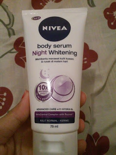 Review Nivea Body Serum Night Whitening sebelum sesudah before after