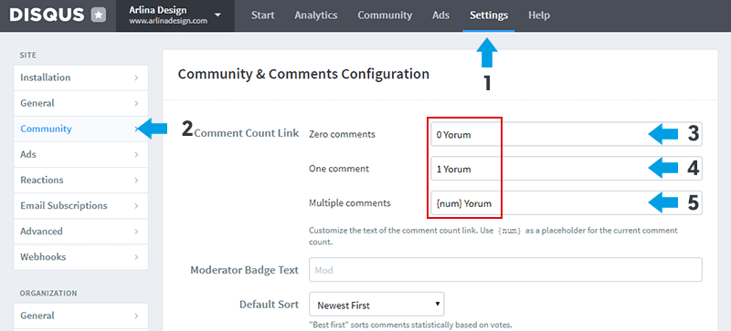 Blog veya web sitesine Disqus yorum sayısı bağlantısı ekleme