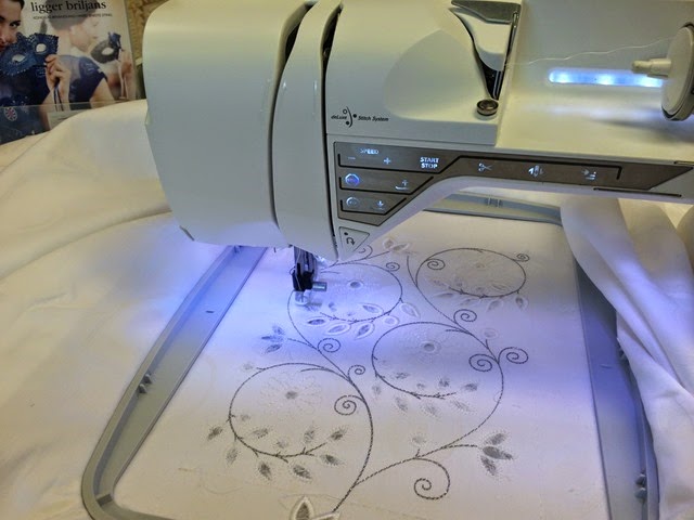 Here you can see the design in detail. Cutwork Needles are used to cut all the small holes. 