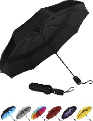 Image: Repel Windproof Double Vented Travel Umbrella with Teflon Coating (Black)