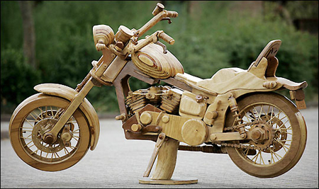 Produk Kerajinan  Kayu Antik Miniatur  Harley  Davidson