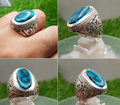 Turquoise in silver ring